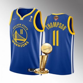 Wholesale Cheap Men\'s Golden State Warriors #11 Klay Thompson Royal 2022 NBA Finals Champions Stitched Jersey