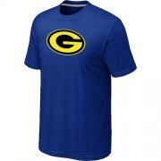 Wholesale Cheap Men's Green Bay Packers Neon Logo Charcoal T-Shirt Blue