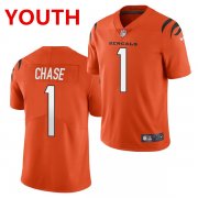Cheap Youth Cincinnati Bengals #1 JaMarr Chase Limited Orange Vapor Jersey