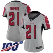 Wholesale Cheap Nike Falcons #21 Desmond Trufant Silver Women's Stitched NFL Limited Inverted Legend 100th Season Jersey