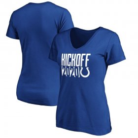 Wholesale Cheap Indianapolis Colts Fanatics Branded Women\'s Kickoff 2020 V-Neck T-Shirt Royal