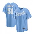 Cheap Men's Kansas City Royals #51 Brady Singer Light Blue Stitched Baseball Jersey