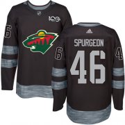 Wholesale Cheap Adidas Wild #46 Jared Spurgeon Black 1917-2017 100th Anniversary Stitched NHL Jersey