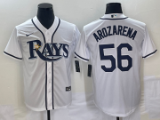 Wholesale Cheap Men's Tampa Bay Rays #56 Randy Arozarena White Stitched MLB Cool Base Nike Jersey
