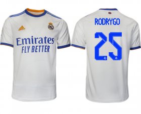 Wholesale Cheap Men 2021-2022 Club Real Madrid home aaa version white 25 Soccer Jerseys
