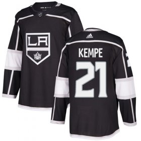 Wholesale Cheap Adidas Kings #21 Mario Kempe Black Home Authentic Stitched NHL Jersey
