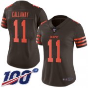 Wholesale Cheap Nike Browns #11 Antonio Callaway Brown Women's Stitched NFL Limited Rush 100th Season Jersey