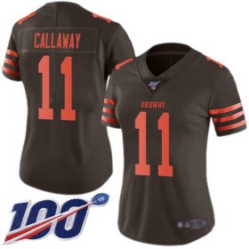Wholesale Cheap Nike Browns #11 Antonio Callaway Brown Women\'s Stitched NFL Limited Rush 100th Season Jersey