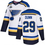 Wholesale Cheap Adidas Blues #29 Vince Dunn White Road Authentic Stanley Cup Champions Stitched NHL Jersey