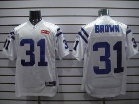 Wholesale Cheap Colts #31 Donald Brown White With Super Bowl Patch Stitched NFL Jersey