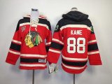 Wholesale Cheap Blackhawks #88 Patrick Kane Red Sawyer Hooded Sweatshirt Stitched Youth NHL Jersey