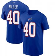 Wholesale Cheap Men's Buffalo Bills #40 Von Miller 2022 Blue Name & Number T-Shirt