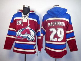 Wholesale Cheap Avalanche #29 Nathan MacKinnon Red Sawyer Hooded Sweatshirt Stitched NHL Jersey