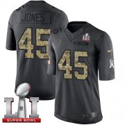 Wholesale Cheap Nike Falcons #45 Deion Jones Black Super Bowl LI 51 Youth Stitched NFL Limited 2016 Salute to Service Jersey