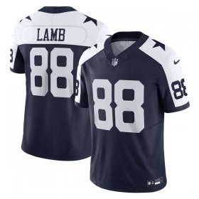 Wholesale Cheap Men\'s Dallas Cowboys #88 CeeDee Lamb Navy Thanksgiving 2023 F.U.S.E. Limited Stitched Football Jersey