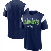 Wholesale Men's Seattle Seahawks Navy White Home Stretch Team T-Shirt