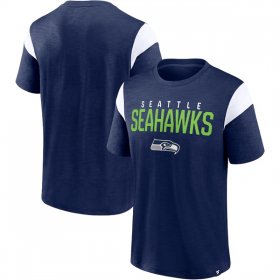 Wholesale Men\'s Seattle Seahawks Navy White Home Stretch Team T-Shirt
