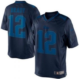 Wholesale Cheap Nike Patriots #12 Tom Brady Navy Blue Men\'s Stitched NFL Drenched Limited Jersey