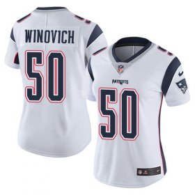 Wholesale Cheap Nike Patriots #50 Chase Winovich White Women\'s Stitched NFL Vapor Untouchable Limited Jersey