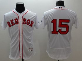 Wholesale Cheap Red Sox #15 Dustin Pedroia White Flexbase Authentic Collection Stitched MLB Jersey
