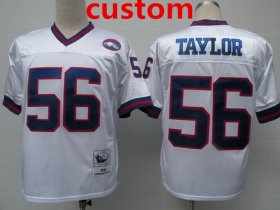 Wholesale Cheap Men\'s New York Giants Custom White Throwback Jersey