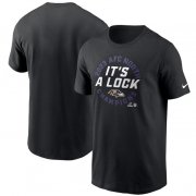 Cheap Men's Baltimore Ravens Black 2023 AFC North Division Champions Locker Room Trophy Collection T-Shirt