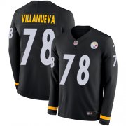 Wholesale Cheap Nike Steelers #78 Alejandro Villanueva Black Team Color Men's Stitched NFL Limited Therma Long Sleeve Jersey