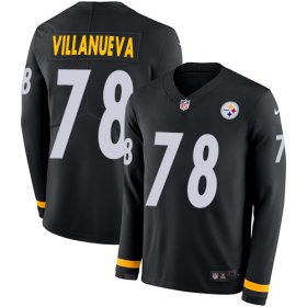Wholesale Cheap Nike Steelers #78 Alejandro Villanueva Black Team Color Men\'s Stitched NFL Limited Therma Long Sleeve Jersey