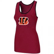 Wholesale Cheap Women's Nike Cincinnati Bengals Big Logo Tri-Blend Racerback Stretch Tank Top Red