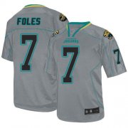 Wholesale Cheap Nike Jaguars #7 Nick Foles Lights Out Grey Men's Stitched NFL Elite Jersey