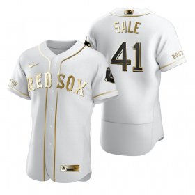 Wholesale Cheap Boston Red Sox #41 Chris Sale White Nike Men\'s Authentic Golden Edition MLB Jersey