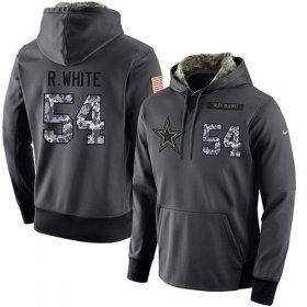 Wholesale Cheap NFL Men\'s Nike Dallas Cowboys #54 Randy White Stitched Black Anthracite Salute to Service Player Performance Hoodie