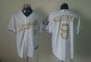 Wholesale Cheap Royals #8 Mike Moustakas White USMC Cool Base Stitched MLB Jersey