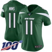 Wholesale Cheap Nike Jets #11 Denzel Mim Green Team Color Women's Stitched NFL 100th Season Vapor Untouchable Limited Jersey