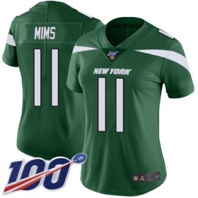 Wholesale Cheap Nike Jets #11 Denzel Mim Green Team Color Women\'s Stitched NFL 100th Season Vapor Untouchable Limited Jersey