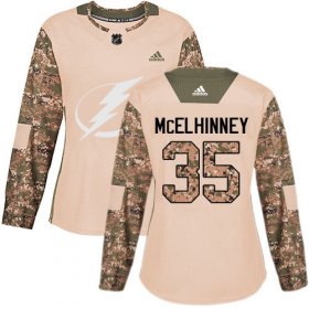 Cheap Adidas Lightning #35 Curtis McElhinney Camo Authentic 2017 Veterans Day Women\'s Stitched NHL Jersey
