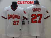 Wholesale Cheap Men's Los Angeles Angels Of Anaheim Custom White Throwback Cooperstown Collection Stitched MLB Nike Jersey
