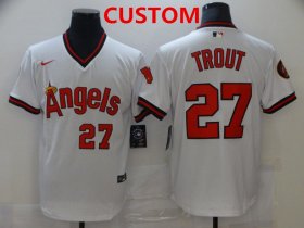Wholesale Cheap Men\'s Los Angeles Angels Of Anaheim Custom White Throwback Cooperstown Collection Stitched MLB Nike Jersey