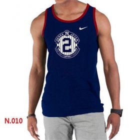 Wholesale Cheap Men\'s Nike New York Yankees #2 Derek Jeter Official Final Season Commemorative Logo Tank Top Blue