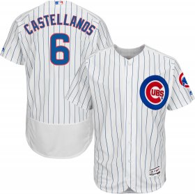 Wholesale Cheap Cubs #6 Nicholas Castellanos White Flexbase Authentic Collection Stitched MLB Jersey