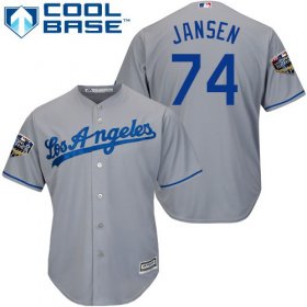 Wholesale Cheap Dodgers #74 Kenley Jansen Grey Cool Base 2018 World Series Stitched Youth MLB Jersey