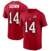 Wholesale Cheap Men's Tampa Bay Buccaneers Chris Godwin Nike Red Super Bowl LV Champions Name & Number T-Shirt