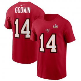 Wholesale Cheap Men\'s Tampa Bay Buccaneers Chris Godwin Nike Red Super Bowl LV Champions Name & Number T-Shirt