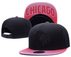 Wholesale Cheap NHL Chicago Blackhawks Team Logo Black Mitchell & Ness Adjustable Hat 06
