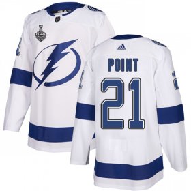 Wholesale Cheap Adidas Lightning #21 Brayden Point White Road Authentic 2020 Stanley Cup Final Stitched NHL Jersey