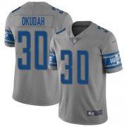Wholesale Cheap Nike Lions #30 Jeff Okudah Gray Men's Stitched NFL Limited Inverted Legend Jersey