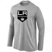 Wholesale Cheap NHL Los Angeles Kings Big & Tall Logo Long Sleeve T-Shirt Grey