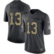 Wholesale Cheap Nike Dolphins #13 Dan Marino Black Youth Stitched NFL Limited 2016 Salute to Service Jersey