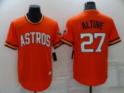 Wholesale Cheap Men's Houston Astros #27 Jose Altuve Orange Cooperstown Collection Cool Base Stitched Nike Jersey