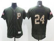 Wholesale Cheap Pirates #24 Barry Bonds Green Flexbase Authentic Collection Salute to Service Stitched MLB Jersey
